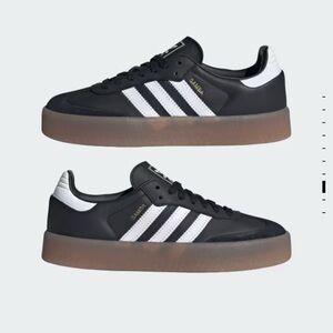 Adidas Sambae Sneakers Black and White Gum Sole Shoes